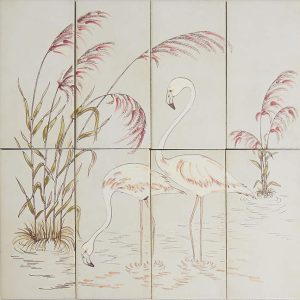 Vintage -kuosi, flamingot